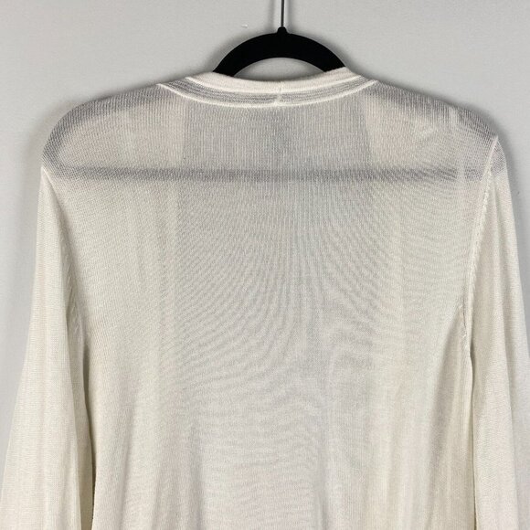 Catherines Cardigan Womens 2X Open Front White Long Sleeve Lightweight - Picture 6 of 8